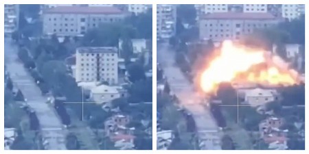 RUSI JEDNIM UDARCEM RAZNELI CELU ZGRADU, U TRENU JE SRAVNJENA SA ZEMLJOM Šok za ukrajinsku vojsku! (VIDEO)