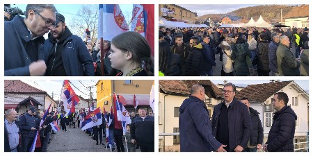 OVAKO JE UROVICA DOČEKALA PREDSEDNIKA VUČIĆA! Došla reka ljudi, vijore se srpske zastave, pripremljena i pogača (VIDEO)