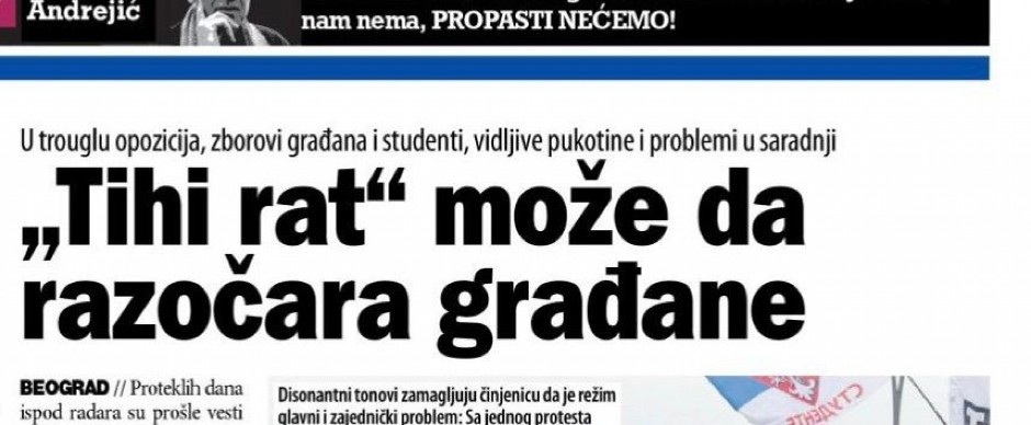 OPOZICIJA, PLENUMAŠI I ZBOROVI SU I TOTALNOM MEĐUSOBNOM RATU OKO FOTELJA! Blokaderski Danas priznao: Nije ih briga za narod, nego isključivo za sebe