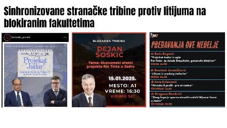NA BLOKIRANIM FAKULTETIMA TRIBINE DRŽE OPOZICIONI FUNKCIONERI (FOTO)