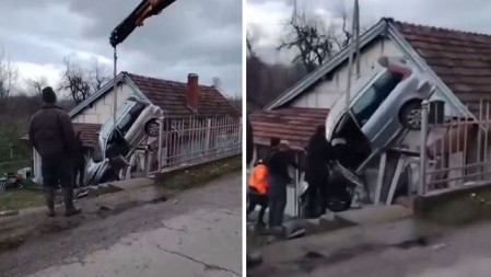 DARKO GLEDAO TV KADA JE AUTO "SLETEO" NA KROV KUĆE: Detalji bizarne nesreće kod Ćuprije (VIDEO)