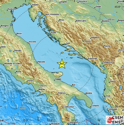 ZEMLJOTRES U JADRANSKOM MORU! Evo gde je bio epicentar