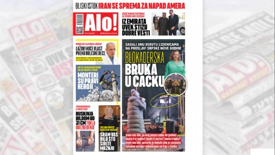 BLOKADERSKA BRUKA U ČAČKU! Gađali Anu Bekutu ledenicama na proslavi Srpske nove godine 