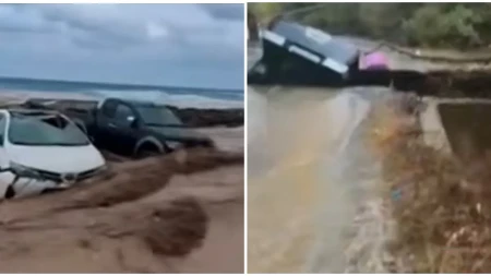 Užas na Kritu! Most se srušio pod naletom bujice, ima povređenih! Voda nosila automobile, škole zatvorene, nema struje (VIDEO)