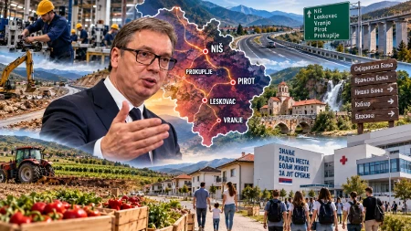 Jug Srbije dobija poseban tretman: Vučić najavio fabrike, kuće za mlade i 1.000 kilometara puteva