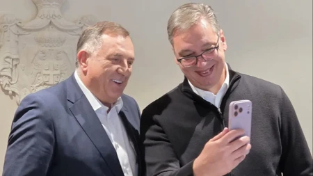 Dodik sa Vučićem: Pozivam sve koji vole Republiku Srpsku da glasaju za Aleksandra Vučića