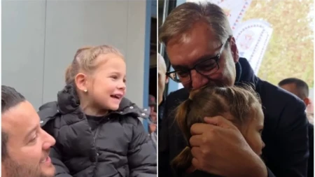 Dirljiva scena u Kovilovu! Vučić: Danas sam dobio najslađi poljubac od jedne princeze (VIDEO)