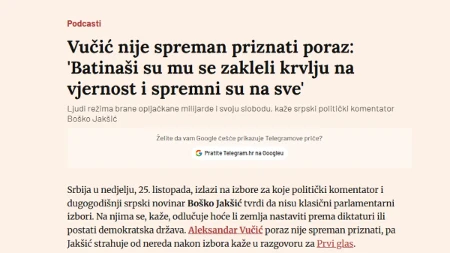 Lažov Boško Jakšić odrađuje hrvatske dnevnice pljujući po Srbiji!