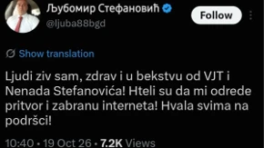 Gle čuda, pobegao u Crnu Goru! Oglasio se Stefanović za kojim je raspisana policijska potraga!