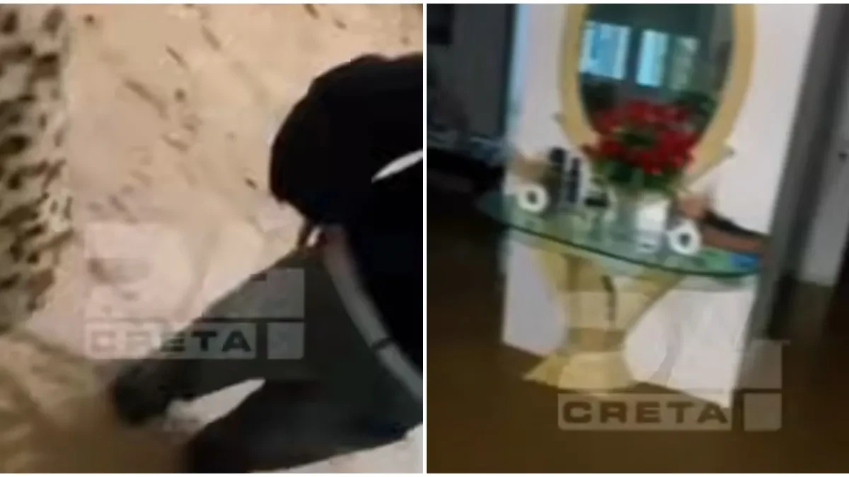 Katastrofa na Kritu, nevreme napravilo haos! Bujica blata prodire u kuću, ljudi nemoćni (VIDEO)