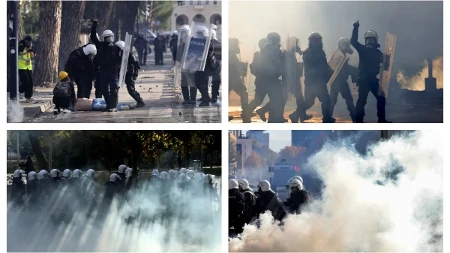 Haos u centru Tirane: Lete kamenice i molotovljevi kokteli, policija uzvraća suzavcem