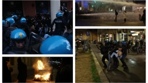 Ovako italijanska policija rešava demonstracije, stižu snimci: Biju vodeni topovi, upotrebili su i suzavac