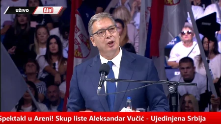 Vučić iz Arene: „Vlada će biti na točkovima, ministri svakog dana na terenu – dosta šetkanja po Parizu, Rimu i Londonu“