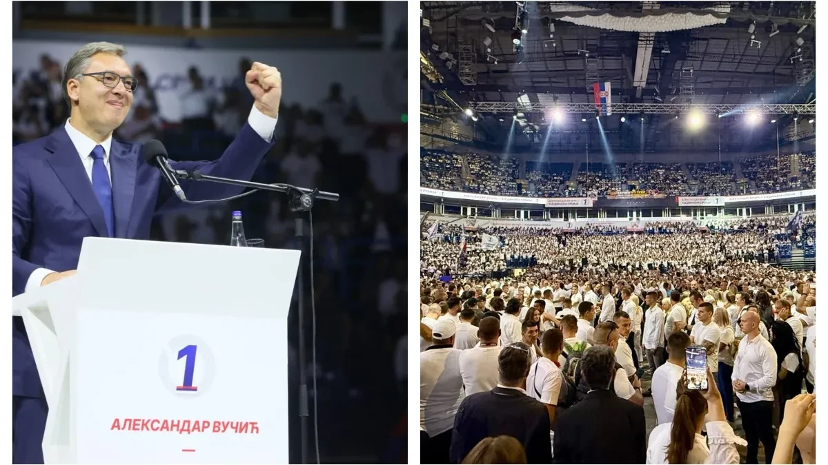 Neverovatan doček za Vučića u Areni (VIDEO)
