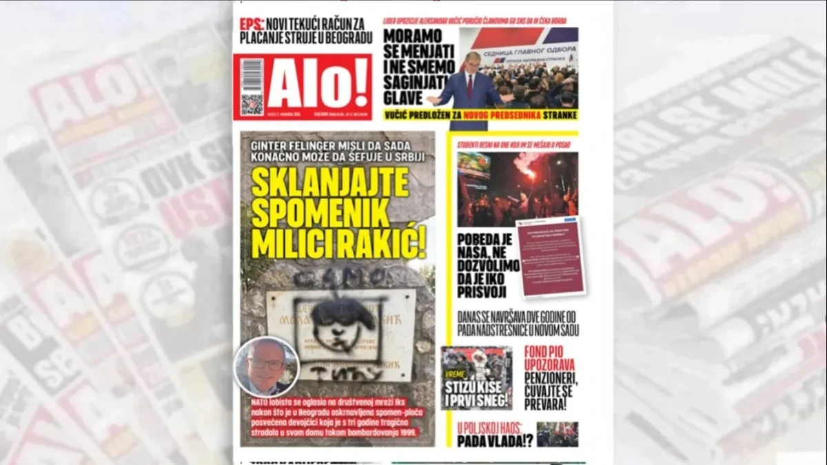 Felinger misli da sada konačno može da šefuje u Srbiji: Sklanjajte spomenik Milici Rakić!