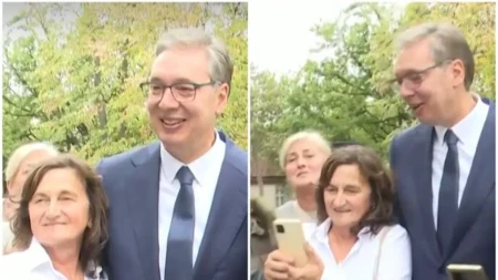 Dame sa Romanije opkolile Vučića na Oplencu: Ljubinka ga zagrlila i zaplakala — „Da si mi živ i zdrav 100 godina“