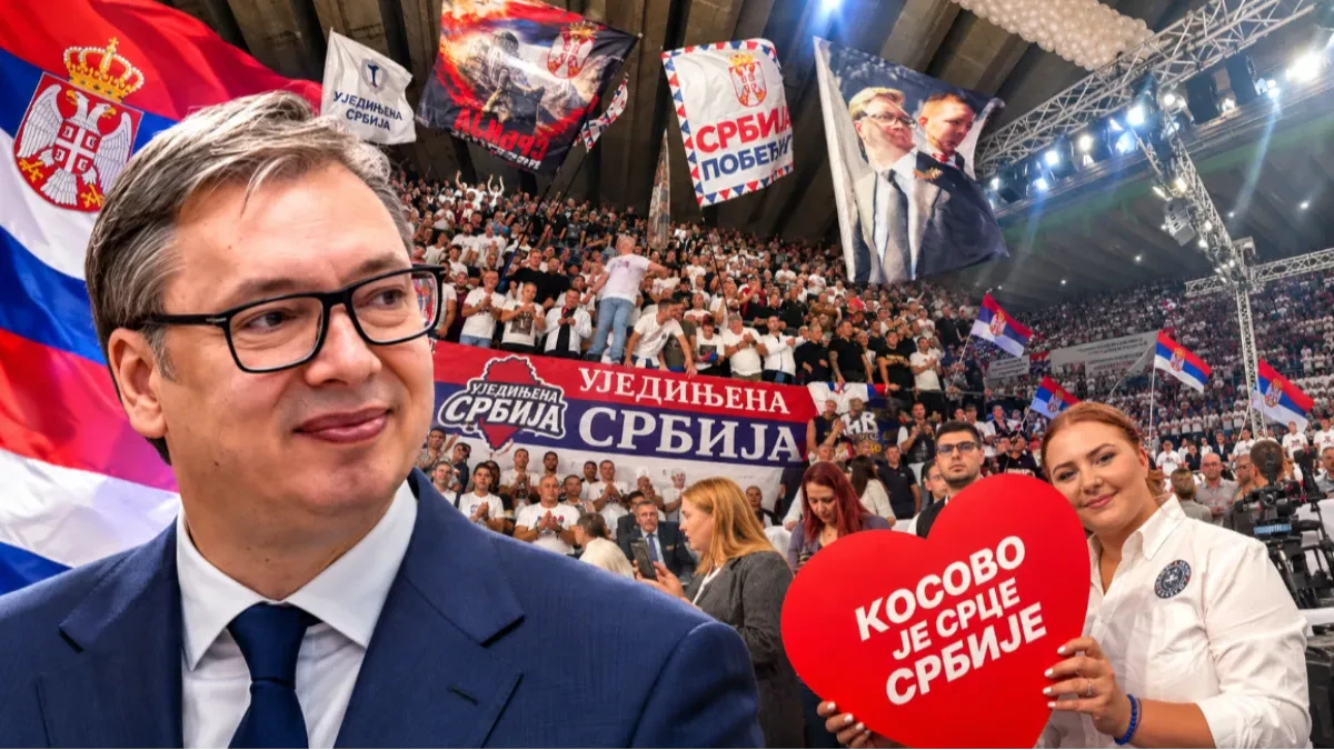 Reka ljudi u Kragujevcu: Masa ljudi došla da podrži "Ujedinjenu Srbiju", uglas pevaju: Aco Srbine! 