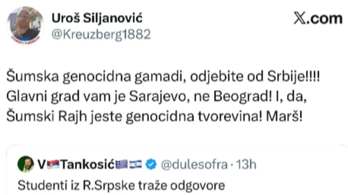 "Vi ste genocidna tvorevina, Šumski Rajh!" Studentska lista brutalno izvređala Srbe iz Republike Srpske!