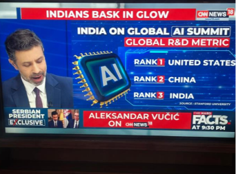EKSKLUZIVNO TOKOM VUČIĆEVOG GOSTOVANJA U INDIJI! Indija 3. na svetu po razvijanju veštačke inteligencije 