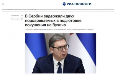 HAPŠENJE OSUMNJIČENIH ZA PRIPREMU UBISTVA VUČIĆA UDARNA VEST U RUSKIM MEDIJIMA! (FOTO)