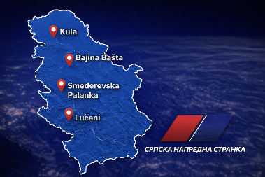 Izborne liste koalicije oko SNS proglašene u Bajinoj Bašti, Kuli,Smederevskoj Palanci i Lučanima