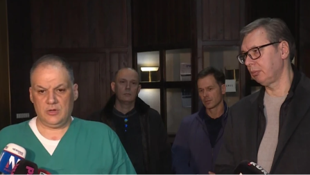 OGLASIO SE VUČIĆ IZ KC SRBIJE Posetio je Ivicu Dačića čim je sleteo u Srbiju