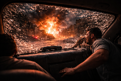 STRAŠAN SNIMAK IZ IRANA! Udarni talas rakete razbio staklo taksija u pokretu (VIDEO)