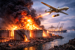 PAKAO NA BLISKOM ISTOKU! Iranski dron zapalio ključnu luku – nova država uvlači se u rat