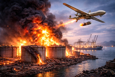 PAKAO NA BLISKOM ISTOKU! Iranski dron zapalio ključnu luku – nova država uvlači se u rat