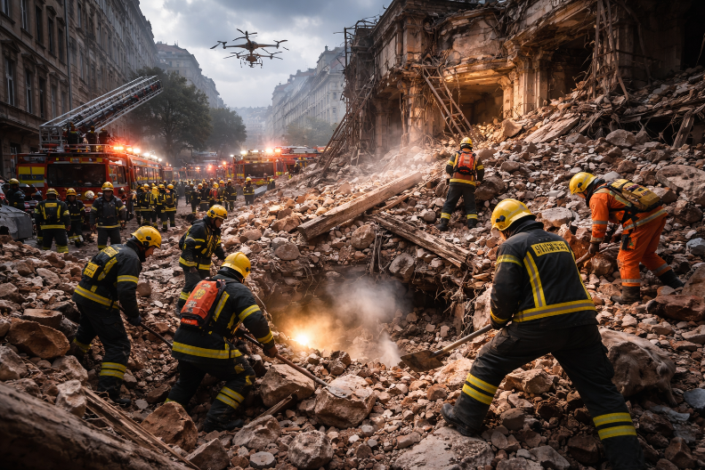 PAKAO U BEČU! ZGRADA SE SRUŠILA – RADNICI ZAROBLJENI ISPOD RUŠEVINA! (FOTO)