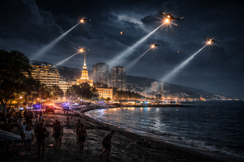 NAPAD NA LETOVALIŠTE! Ukrajinske snage gađale Soči – sirene odjekivale, građani u panici bežali sa prozora!