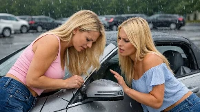 VIC DANA Stoje dve plavuše nasred parkinga...