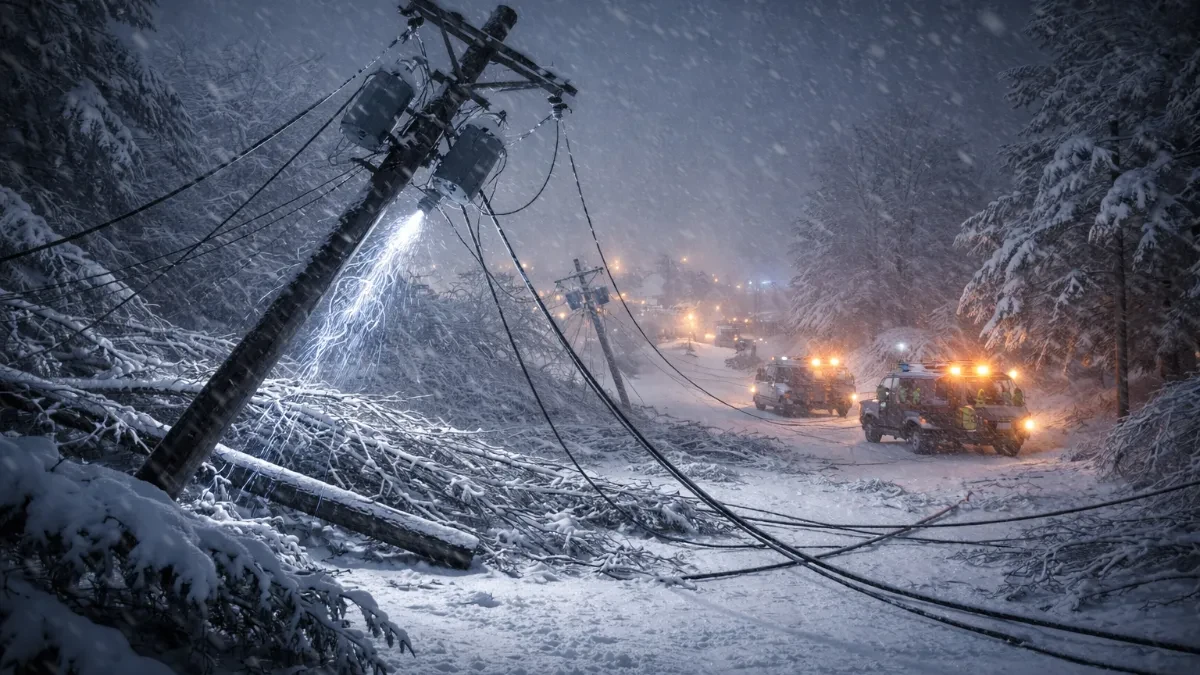 TOTALNI KOLAPS U BiH: 50.000 bez struje, pucaju stubovi, sneg ruši sve pred sobom (VIDEO)