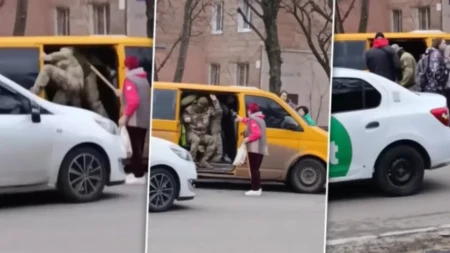 EKSPLOZIJA BESA U HARKOVU! Građani nasrnuli na vojsku – lomili kombi i izvlačili čoveka!