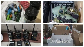 TOPOVSKI UDARI, PIROTEHNIKA, SPREJEVI, GAS MASKE, RADIO STANICE... Pogledajte šta je još pronađeno u Rektoratu