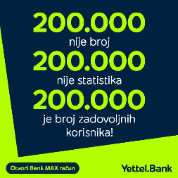 200.000 razloga za slavlje - Yetel Bank proslavlja 200.000 Bank Max korisnika