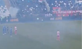UŽASNE SCENE U NOVOM PAZARU Fudbaler Crvene zvezde pogođen sa tribina