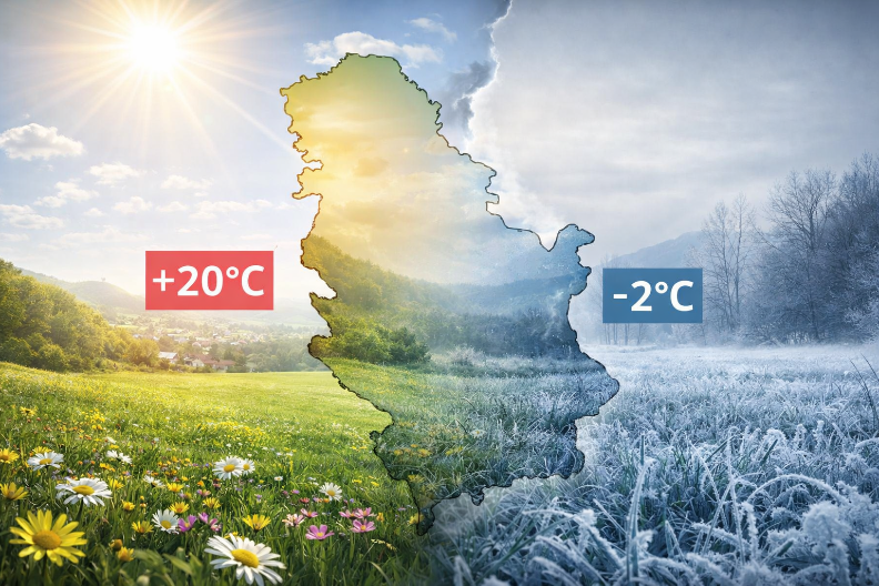 OVDE ĆE DANAS BITI PRAVO PROLEĆE, ČAK +20 S druge strane, u ovom kraju će da mrzne