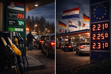 VUČIĆ SPREČIO SKOK CENA! Evropa plaća gorivo preko 2,3 evra, Srbija drži cenu: Dizel 203, benzin 184 dinara