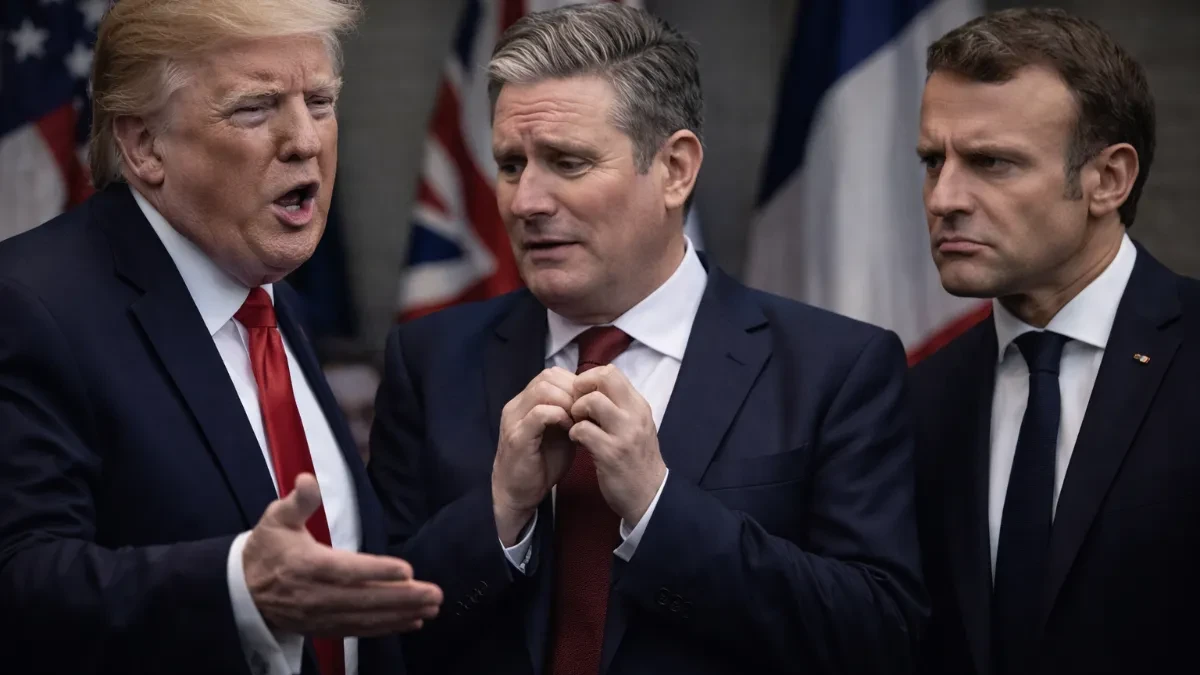 TRAMP ISMEVAO BRITANCE PRED SVIMA! Imitirao Starmera kao nesposobnog – pa udario i na Makrona zbog “šamara”!