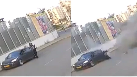 RAKETA GRUNULA PORED ŽENE, OD UDARA BAČENA NA ZEMLJU Jezive scene iz Izraela (VIDEO)