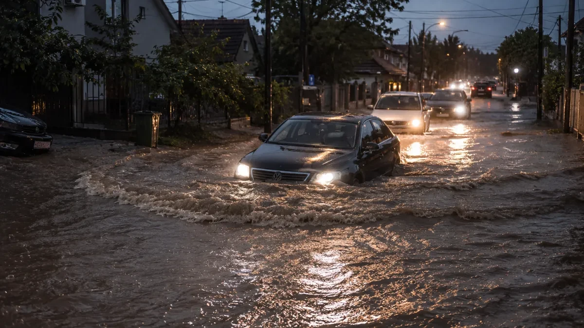Apokalipsa u Borči: Ulice nestale pod vodom, automobili zarobljeni u bujici (VIDEO)