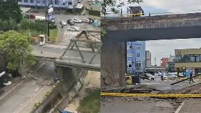 Prvi snimci nakon pada mosta Gradiška: Beton se sručio na šetalište, tragedija izbegnuta pukom srećom 