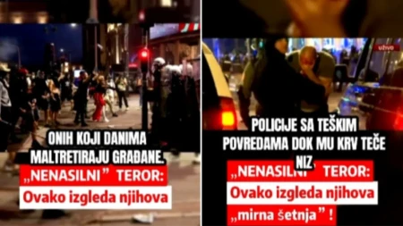 Policajac obliven krvlju posle napada agresivne mase blokadera! Ovi snimci lede krv u žilama
