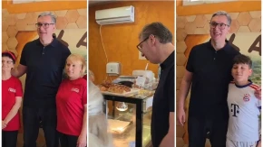 Vučić doručkovao burek u pekari u Crepaji: Posle Kine krenuo 