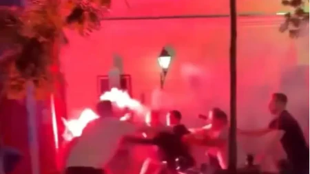 Tuča navijača Arsenala i PSŽ-a! Haos u Budimpešti pred finale Lige šampiona (VIDEO)