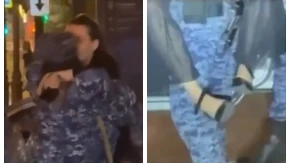 Ruska lepotica dovela policajca u nezgodan položaj nasred ulice: Pogledajte snimak (VIDEO)