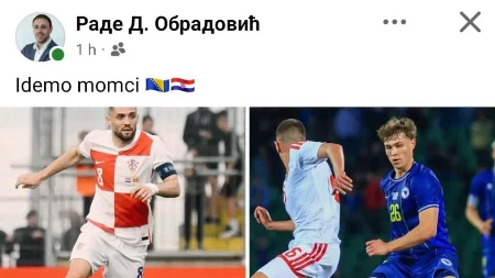 Posle "Oluje" i svega što su Srbi preživeli: Funkcioner Zeleno-levog fronta iz Kule navija za Ustaše!