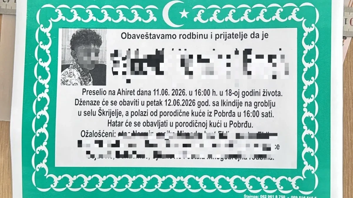 Danas sahrana tinejdžera koji se slučajno ubio puškom (FOTO)
