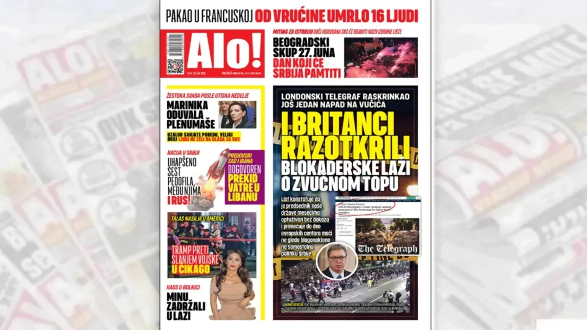 Londonski Telegraf raskrinkao još jedan napad na Vučića: I Britanci razotkrili blokaderske laži o zvučnom topu  